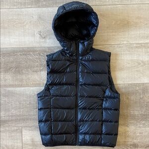 Black Puffer Vest with Hood